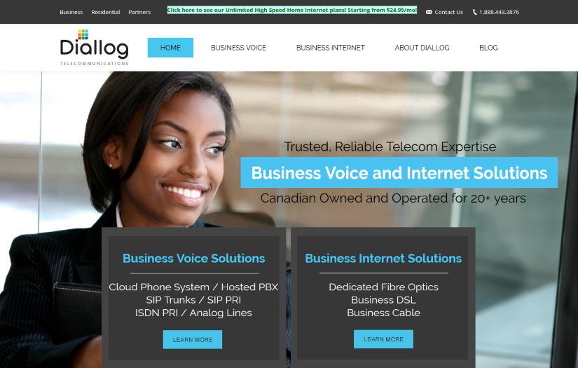 Diallog Telecommunications Website Redesign screenshot 1
